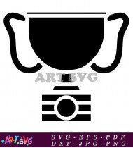 Black Trophy With Simple Rounded Base SVG