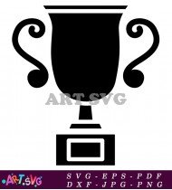 Black Trophy With Curly Design Handle SVG