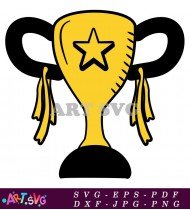 Simple Yellow Trophy Award With A Star SVG