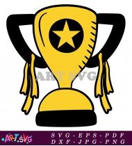 Yellow Trophy Award With Wavy Handles SVG