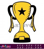 Trophy Cup With Ribbon And Star Award SVG 1