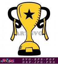 Trophy With Ribbon And Star Award Design SVG