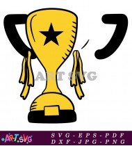 Trophy Cup With Star On Award SVG