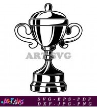 Trophy Cup With Star Award And Ribbons SVG 1