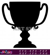 Trophy Cup Silhouette Vector For Award SVG