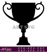 Traditional Trophy Silhouette In White Design SVG