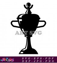 Modern Gold Trophy Silhouette Vector Design SVG