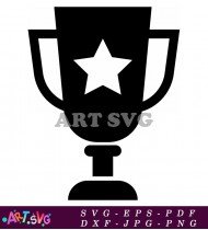 Trophy With Star Symbol For Champions SVG 1