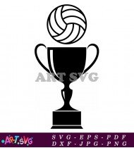 Trophy Design With Volleyball Symbol SVG 2