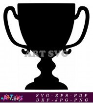 Classic Trophy Silhouette Isolated On White Background SVG 17