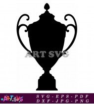 Vintage Elegant Award Trophy Silhouette SVG