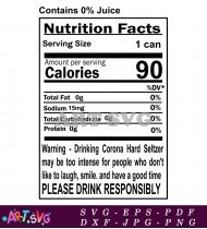 Nutrition Facts Label for Corona Hard Seltzer SVG 1