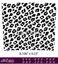 Animal Print Leopard Black White Seamless Pattern SVG