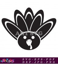 Turkey Silhouette In Black And White SVG