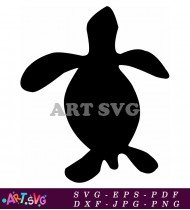 Sea Turtle Silhouette Clipart Isolated SVG