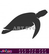 Black Sea Turtle Silhouette Vector Art SVG