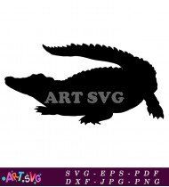 Crocodile Silhouette Clip Art Illustration Design SVG