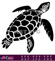 Cartoon Turtle Clip Art Black and White SVG