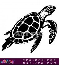 Simple Turtle Illustration For Coloring Book SVG