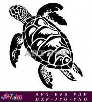 Turtle Clipart Illustration Black And White SVG