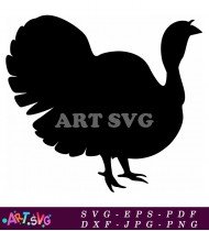 Black Silhouette Of A Turkey Bird SVG 1