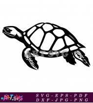 Black Sea Turtle Silhouette Clipart Vector SVG 1