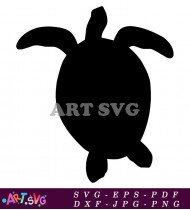 Black Sea Turtle Silhouette Clipart Vector SVG 2