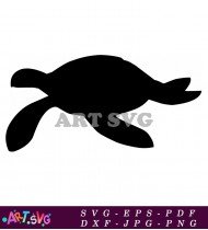 Simple Turtle Silhouette Graphic Art SVG