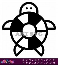 Turtle Silhouette Illustration Black And White SVG