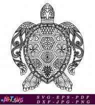 Ornate Turtle with Mandala Pattern SVG