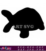 Black and White Turtle Silhouette Clip Art SVG