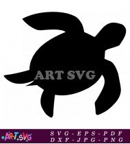 Black Turtle Silhouette On White Background SVG