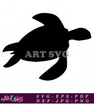 Silhouette Of Turtle Animal With Black Color SVG