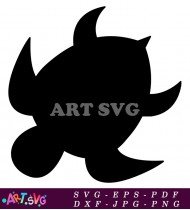 Black And White Sea Turtle Silhouette Clipart SVG 6