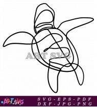 Cute simple sea turtle design for children SVG