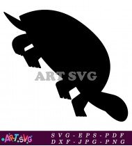 Silhouette Of A Turtle Swimming In The Ocean SVG 2