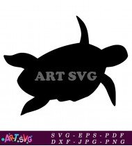 Sea Turtle Silhouette Clip Art Black SVG