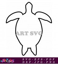 Sea Turtle Silhouette Black And White SVG