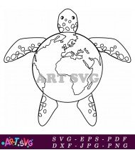 Sea Turtle World Save The Oceans SVG