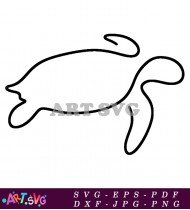 Simple Sea Turtle Outline Vector Image SVG