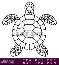 Black And White Turtle Silhouette Clipart Image SVG 3