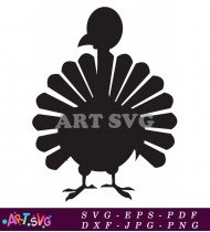 Black And White Turkey Silhouette Clipart Image SVG 4