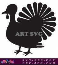 Black And White Turkey Silhouette Clipart Image SVG 5