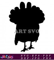 Black And White Turkey Silhouette Clipart Image SVG 7