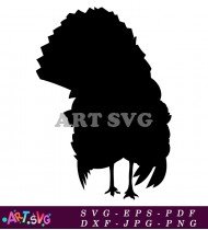 Black and White Turkey Illustration for Coloring SVG