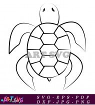 Simple Sea Turtle Design for Beginners to Draw SVG 2