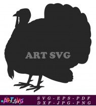 Silhouette Of A Turkey Animal Clipart SVG 1