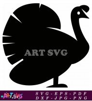 A Silhouette Of A Turkey Bird SVG 2