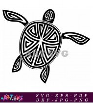 Turtle Pattern With Geometric Shell Design SVG