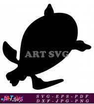 Silhouette Sea Turtle For Graphic Design SVG